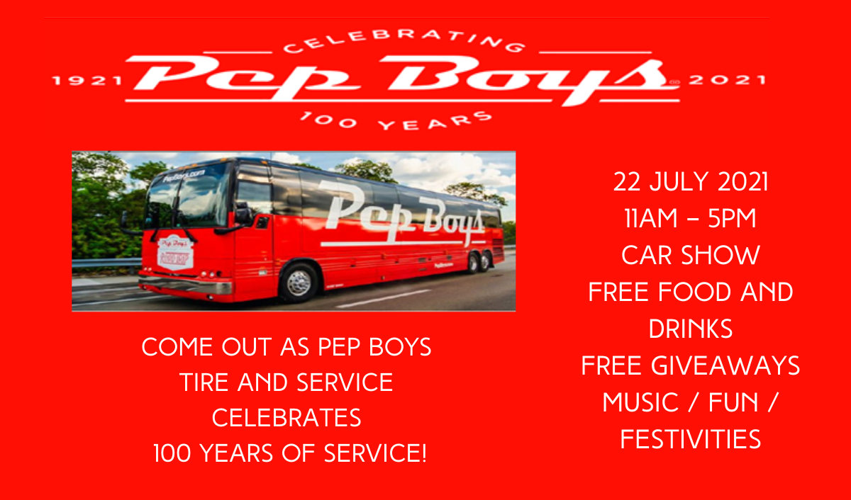 Pep Boys bus with logo
